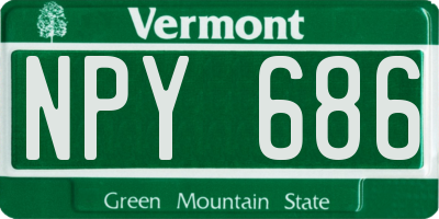 VT license plate NPY686