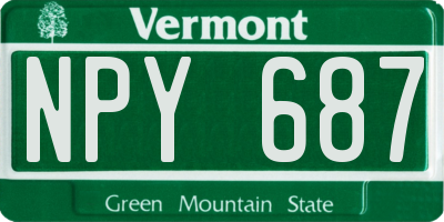 VT license plate NPY687