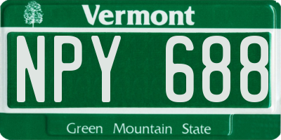 VT license plate NPY688