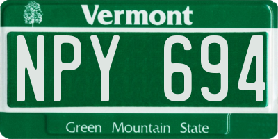 VT license plate NPY694