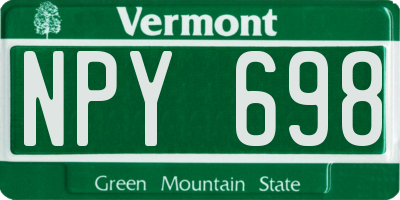 VT license plate NPY698