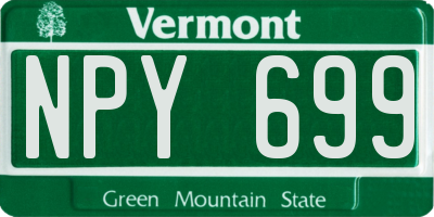 VT license plate NPY699