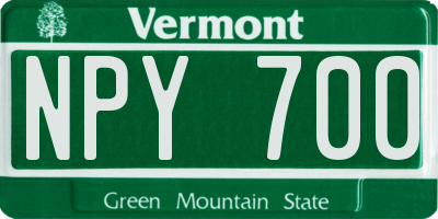 VT license plate NPY700