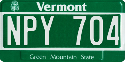 VT license plate NPY704