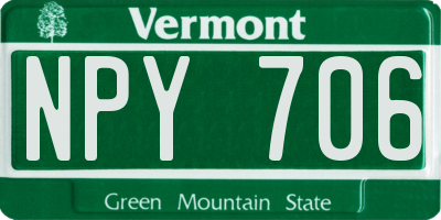 VT license plate NPY706