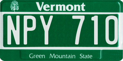 VT license plate NPY710