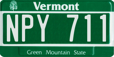 VT license plate NPY711