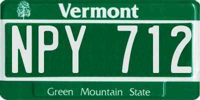 VT license plate NPY712