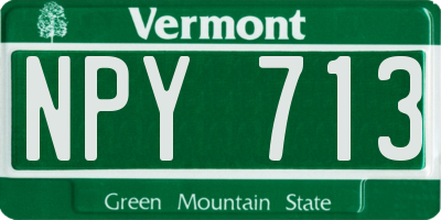 VT license plate NPY713