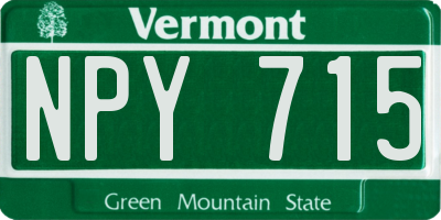 VT license plate NPY715