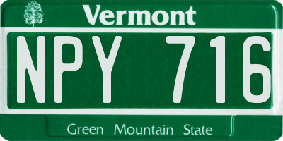 VT license plate NPY716