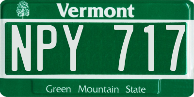 VT license plate NPY717