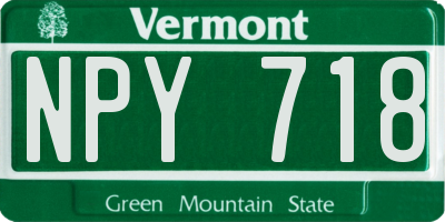 VT license plate NPY718