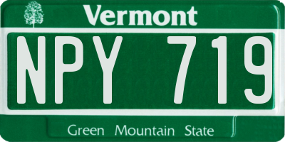 VT license plate NPY719