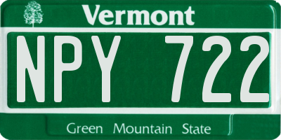 VT license plate NPY722