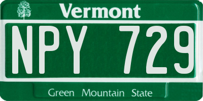 VT license plate NPY729