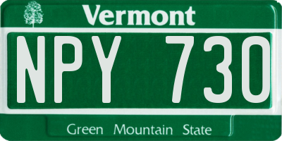 VT license plate NPY730
