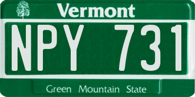 VT license plate NPY731