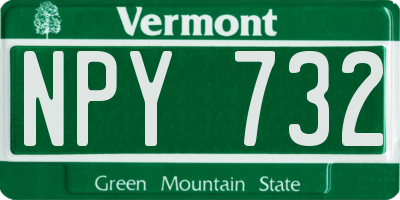 VT license plate NPY732
