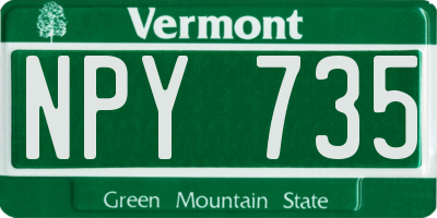VT license plate NPY735