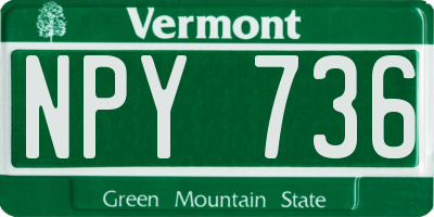 VT license plate NPY736