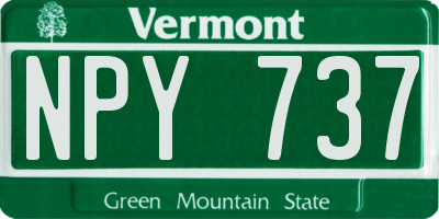 VT license plate NPY737