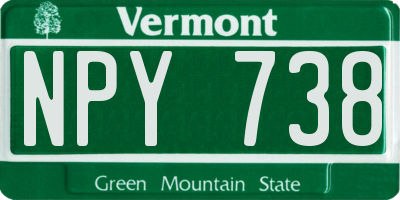 VT license plate NPY738