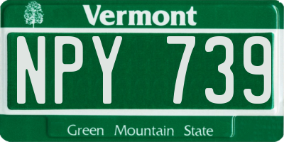 VT license plate NPY739
