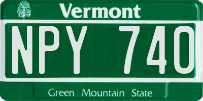 VT license plate NPY740