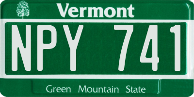 VT license plate NPY741