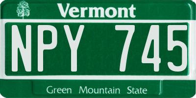 VT license plate NPY745