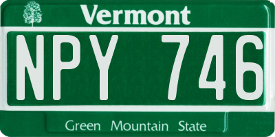 VT license plate NPY746