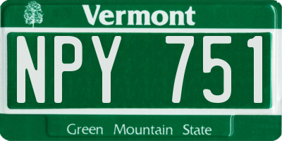 VT license plate NPY751