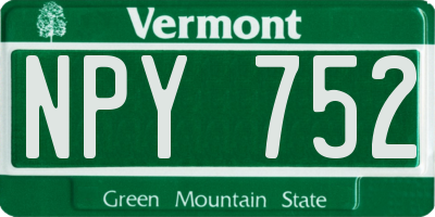VT license plate NPY752