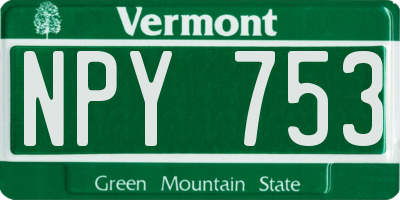 VT license plate NPY753