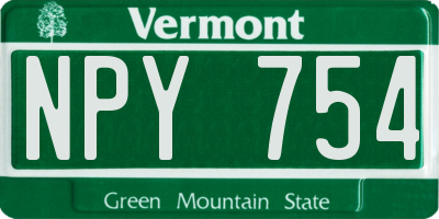 VT license plate NPY754