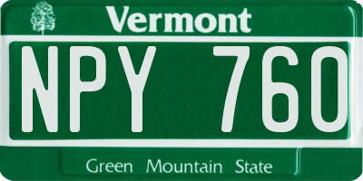 VT license plate NPY760