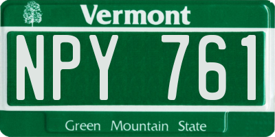 VT license plate NPY761