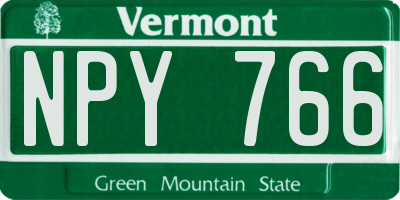 VT license plate NPY766