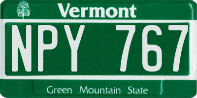 VT license plate NPY767