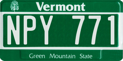 VT license plate NPY771