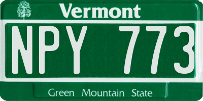 VT license plate NPY773