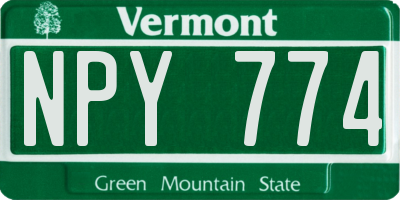 VT license plate NPY774