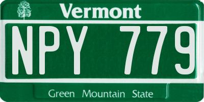 VT license plate NPY779