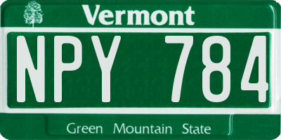 VT license plate NPY784