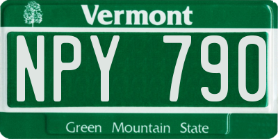 VT license plate NPY790