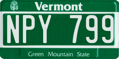 VT license plate NPY799