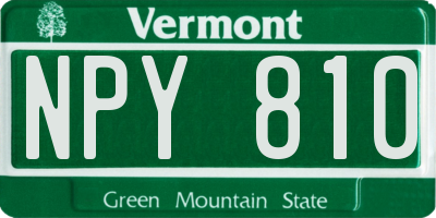 VT license plate NPY810