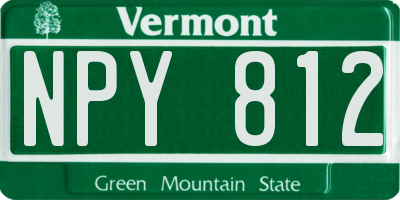 VT license plate NPY812