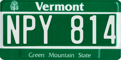 VT license plate NPY814